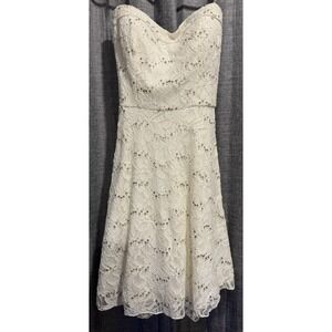 Speechless Sequin Lace Strapless Dress Sweatheart Cream & Gold Sequin JR's 9